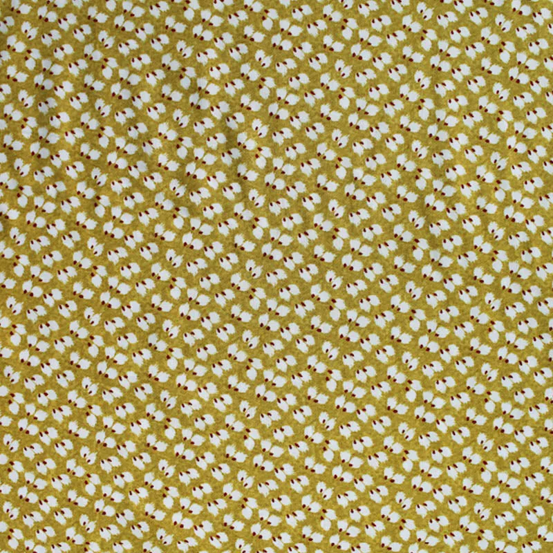 160CM REMNANT Printed Spun Viscose Petra in Mustard Yellow