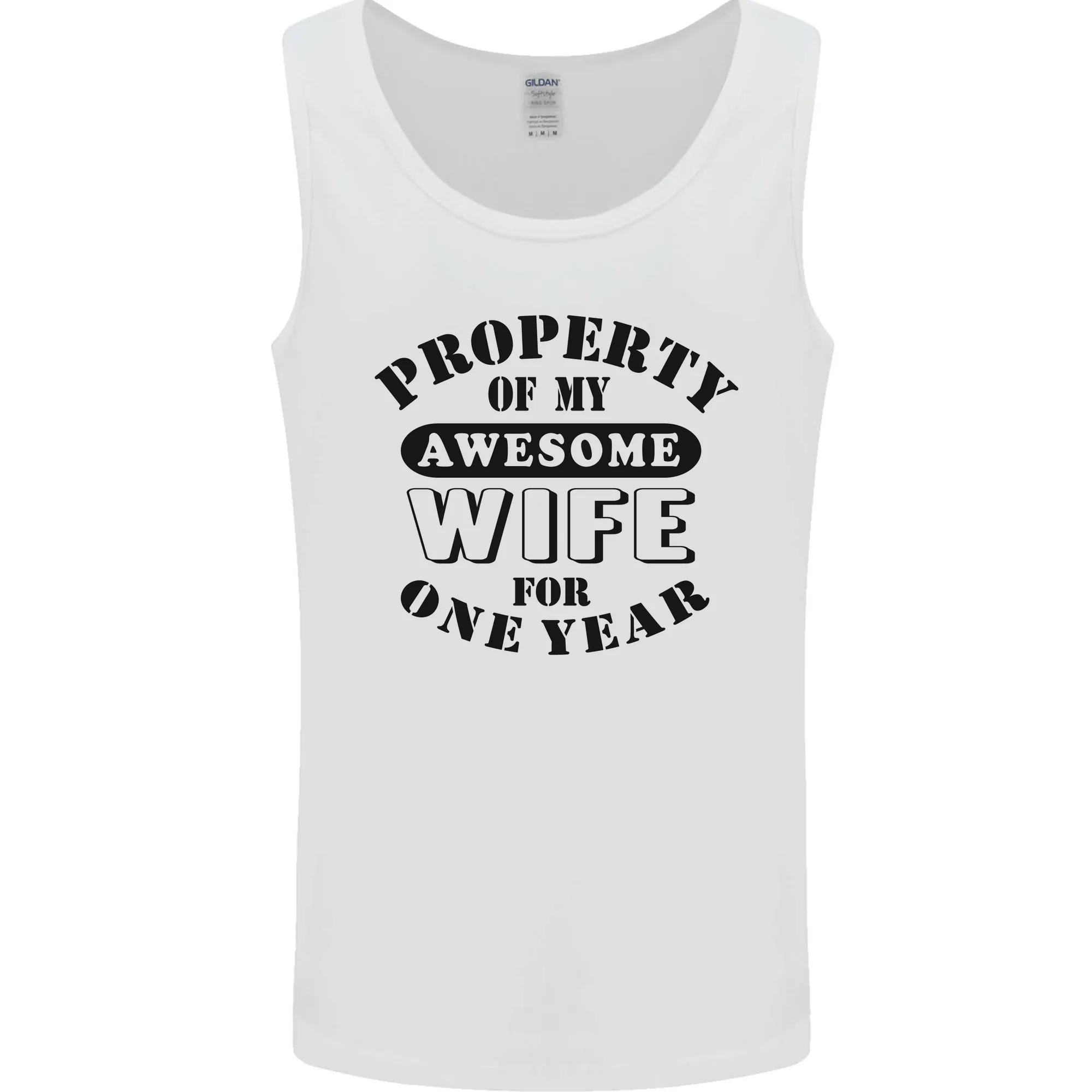 1st Wedding Anniversary 1 Year Funny Wife Mens Vest Tank Top