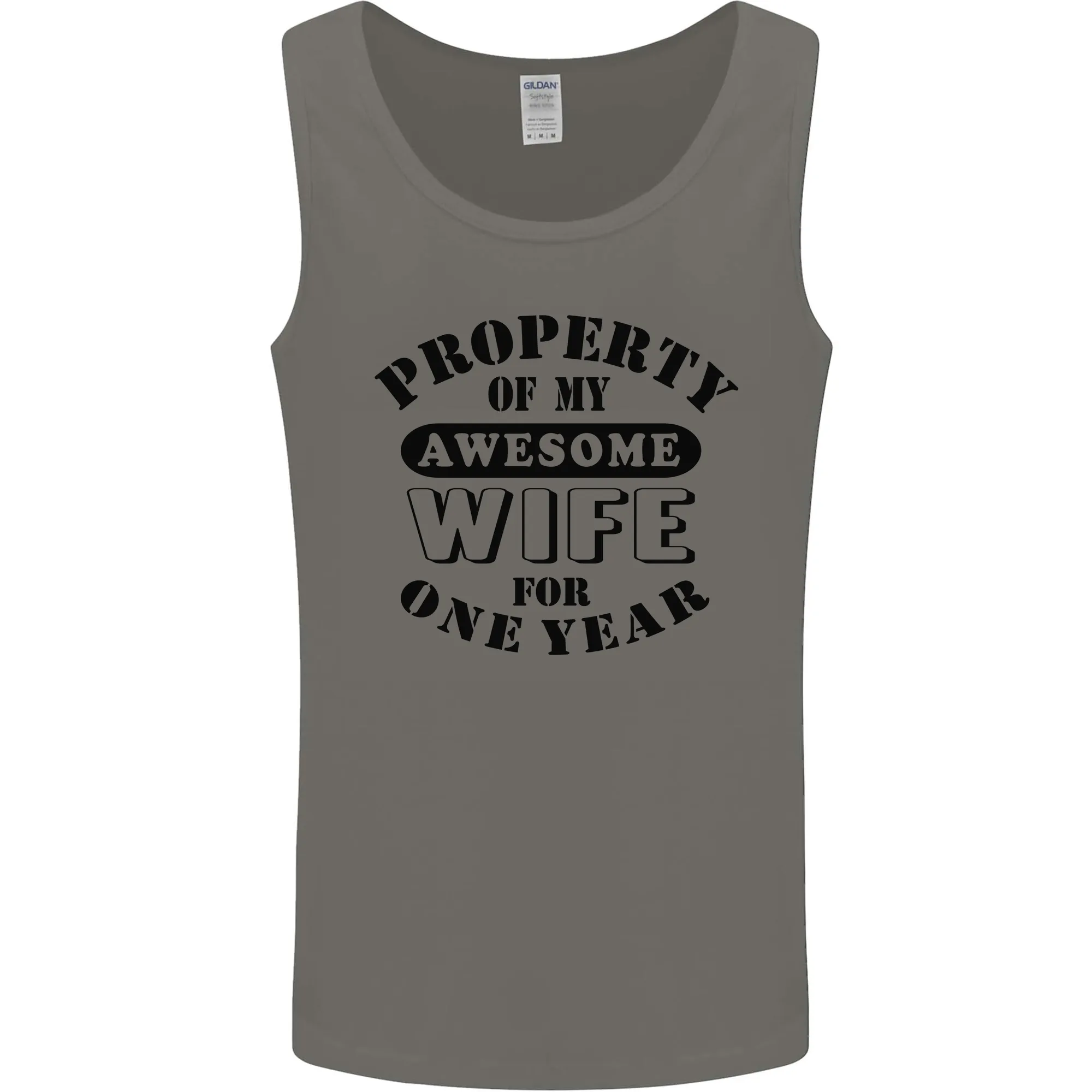 1st Wedding Anniversary 1 Year Funny Wife Mens Vest Tank Top