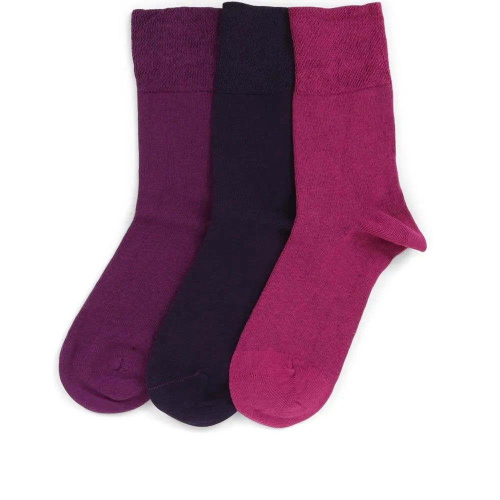 3-Pack Soft Top Socks - DAVJA27008 / 313 224