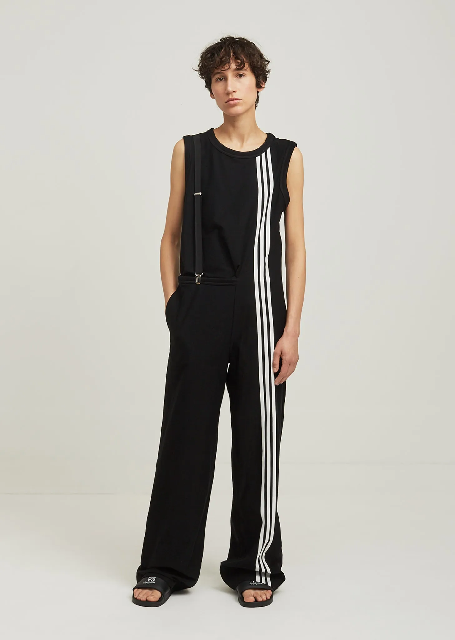 3-Stripes Sleeveless Cotton-Piqué Jumpsuit