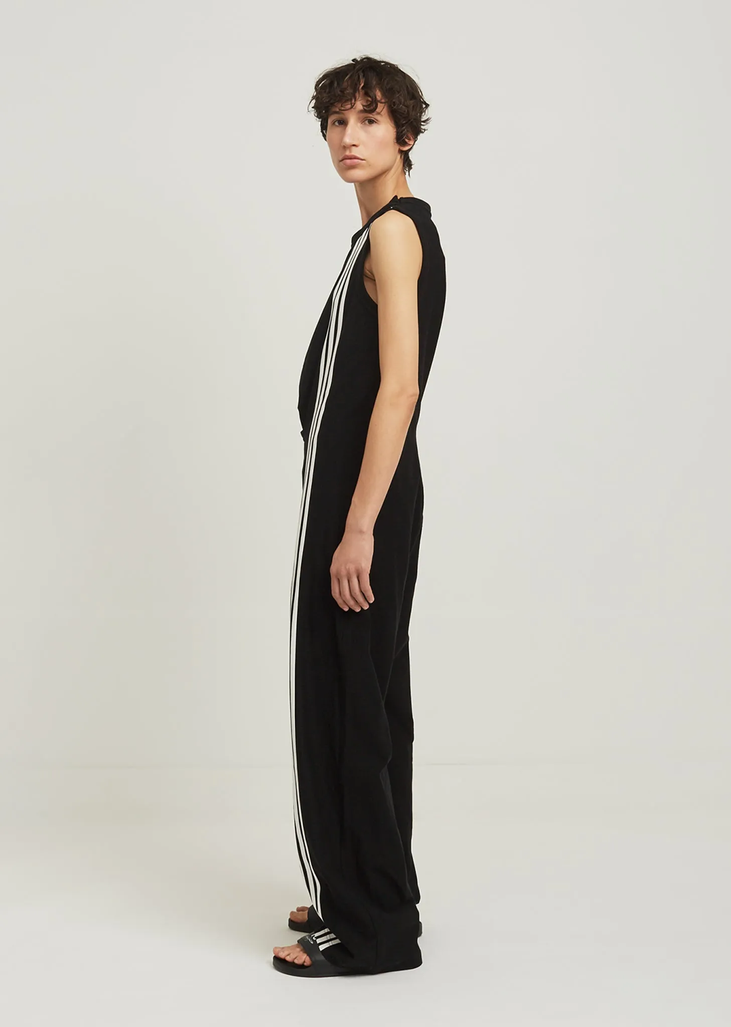 3-Stripes Sleeveless Cotton-Piqué Jumpsuit