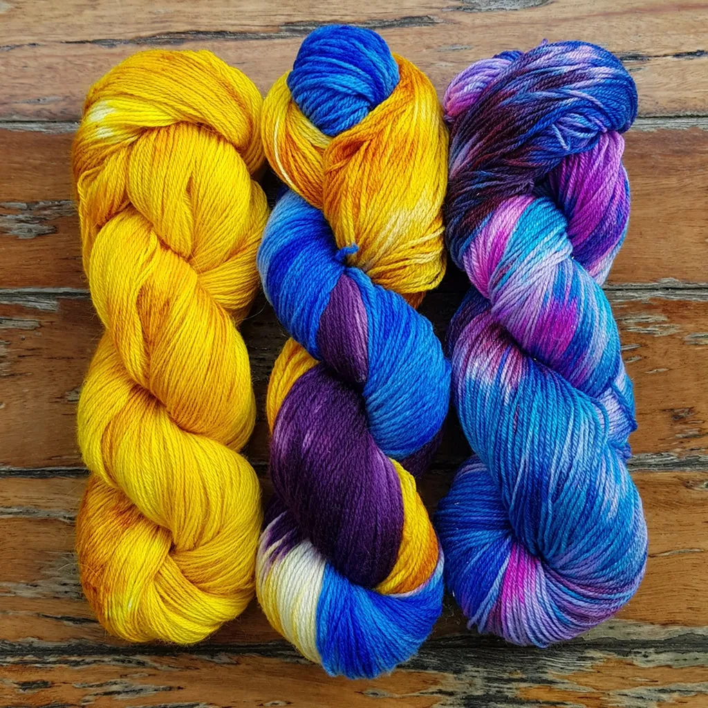 About The Color - Cali Sunshine, Three Skein Fade, Sock Weight