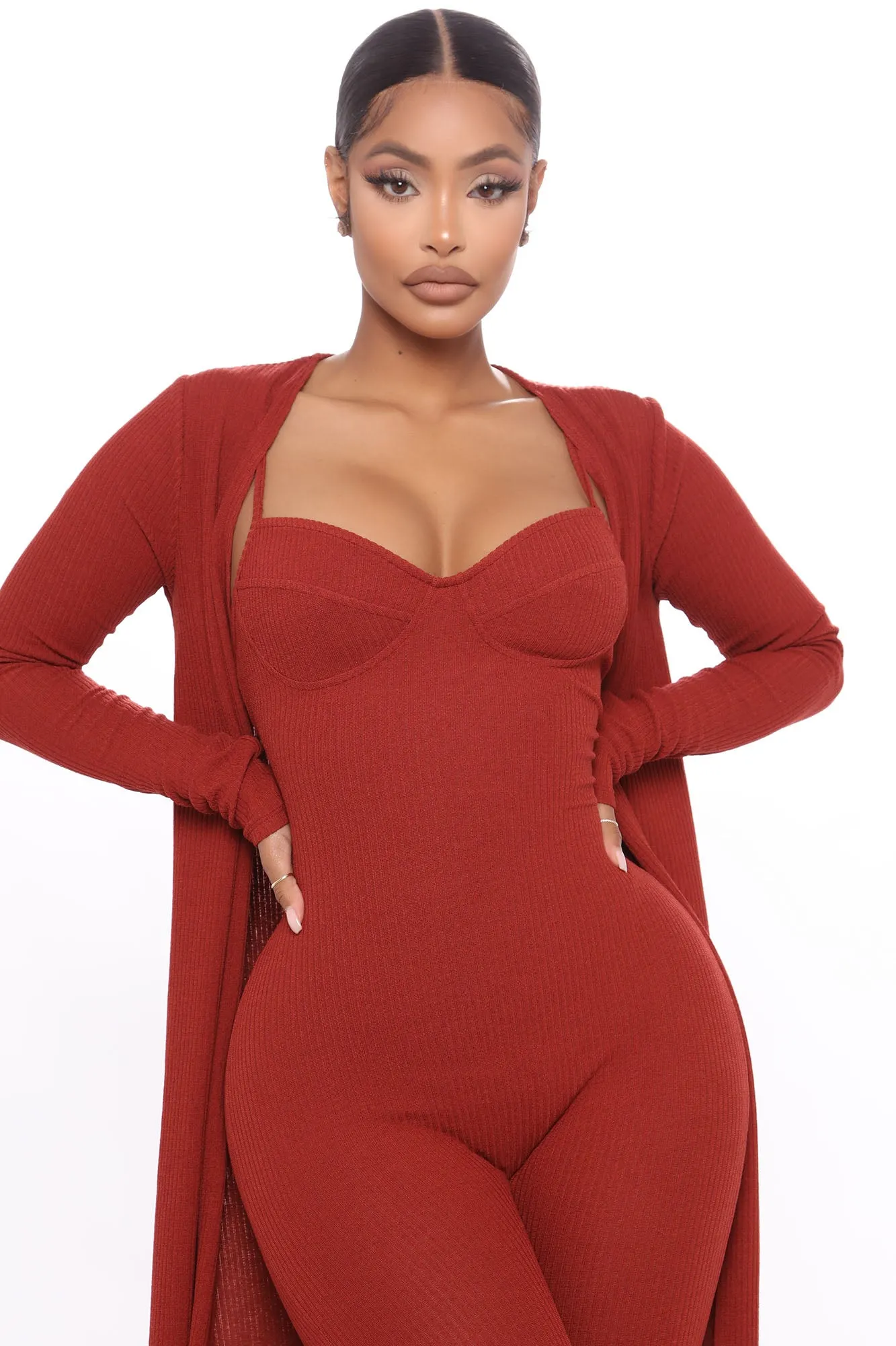 All Inclusive Jumpsuit Set - Rust