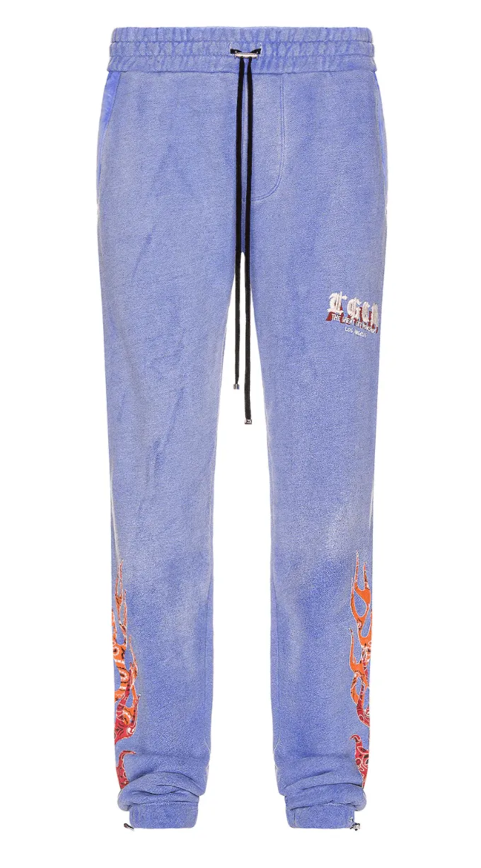 Amiri T.G.C.W. Flame Sweatpants Blue