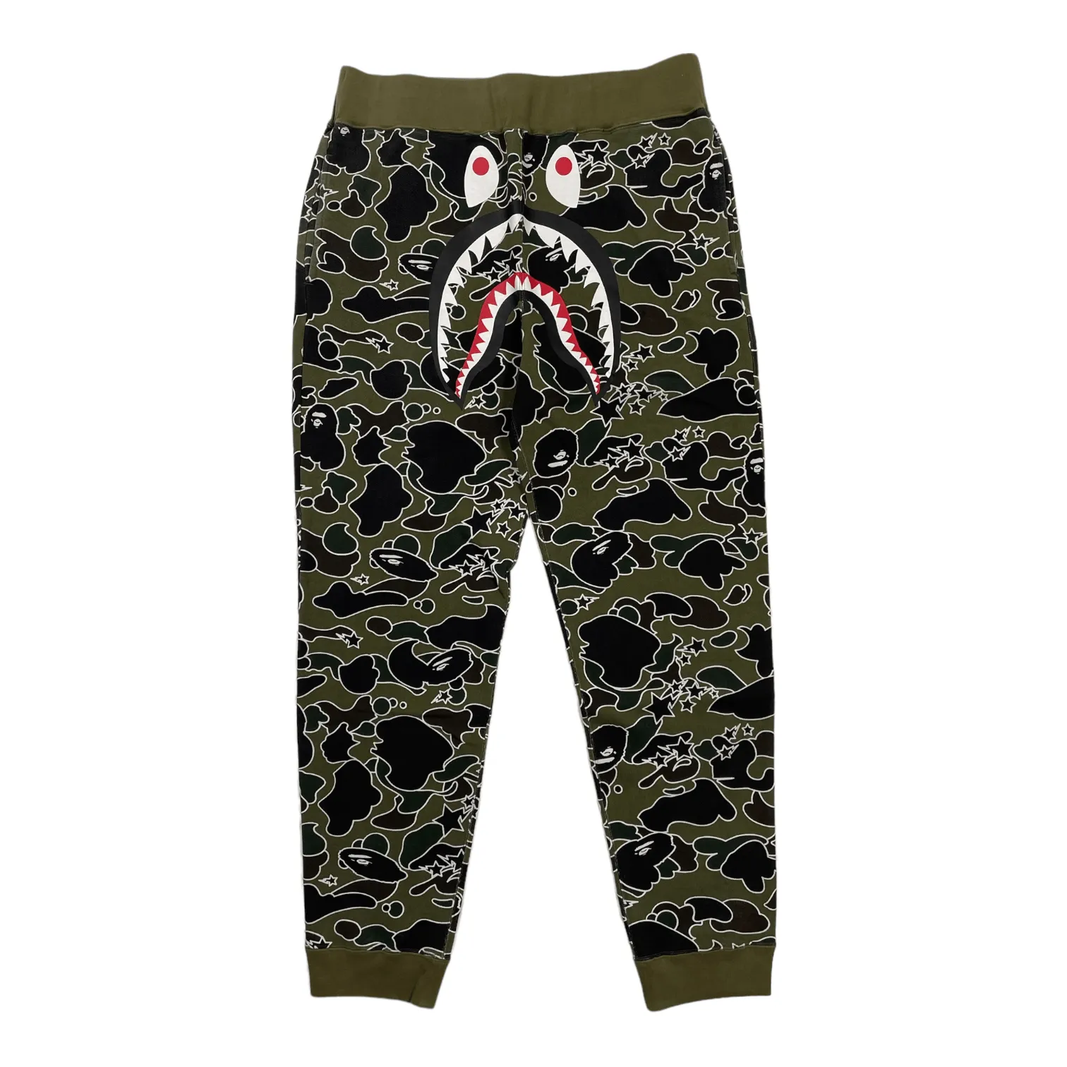 Bape Sta Camo Shark Slim Sweatpants Green Pre-Owned