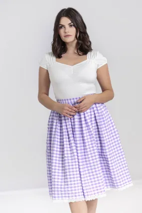 BB Lavender Gingham 50's Swing Skirt