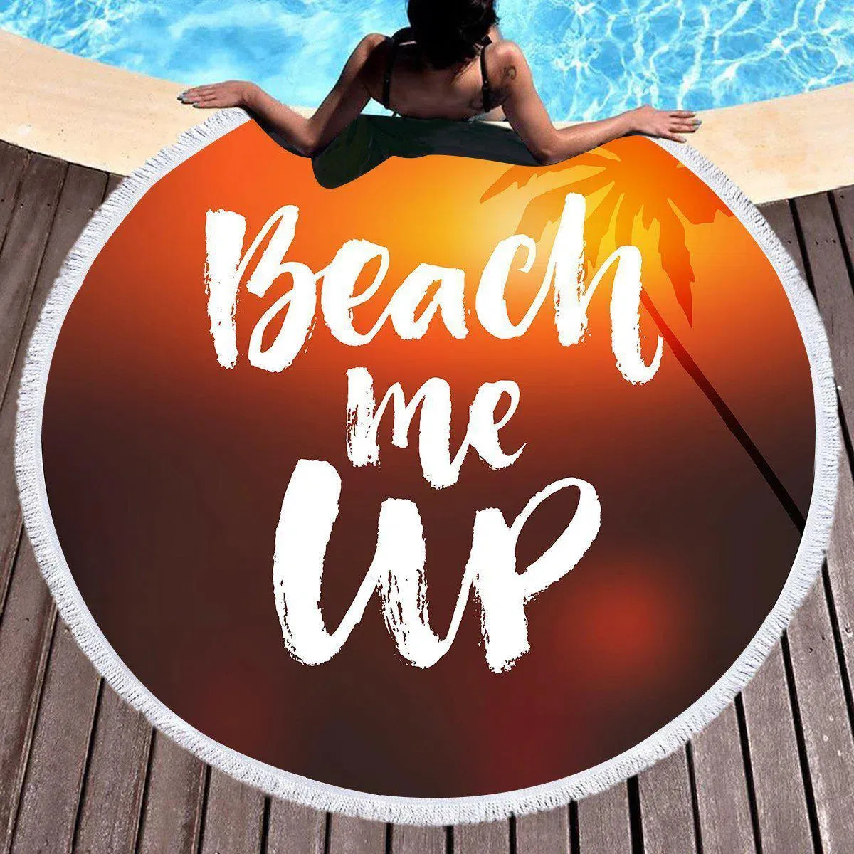 Beach Me Up Round Beach Towel