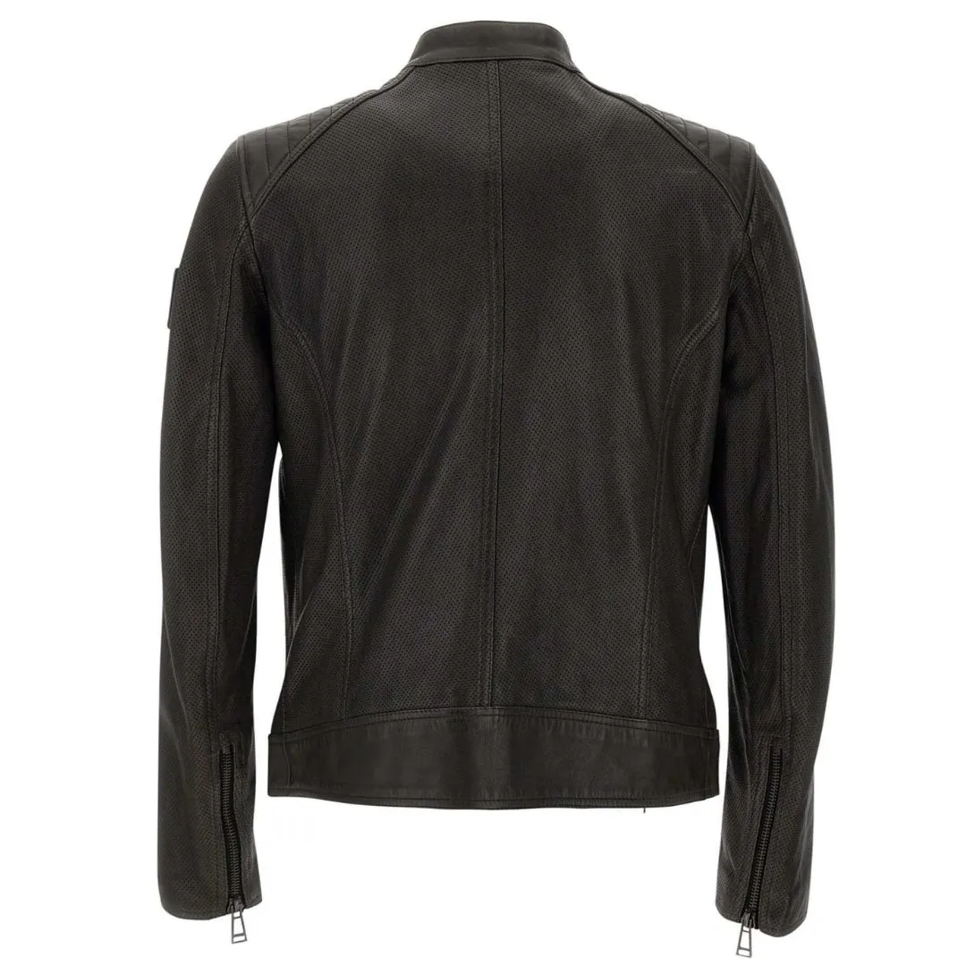 Belstaff Racer Air Dark Grey Leather Jacket