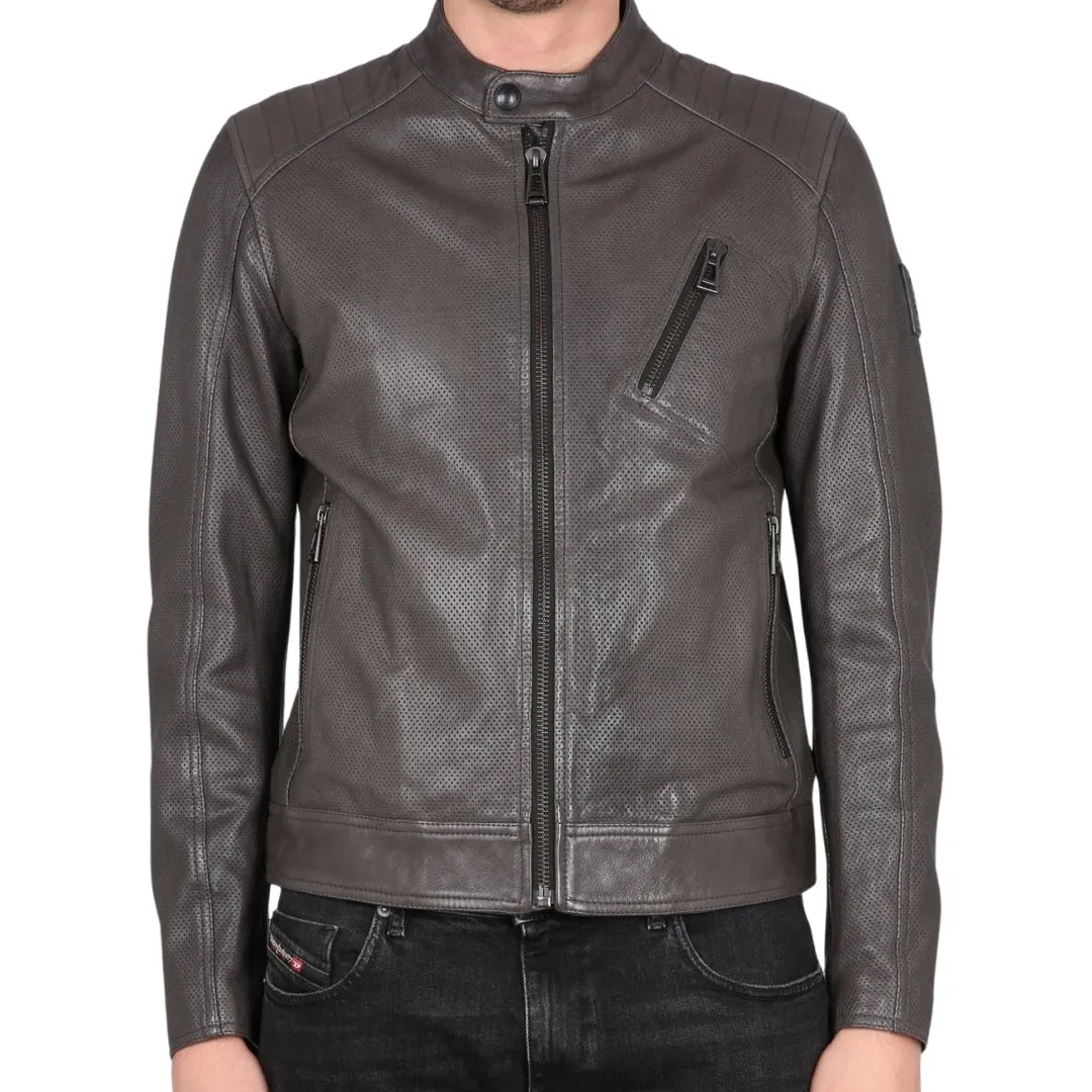 Belstaff Racer Air Dark Grey Leather Jacket