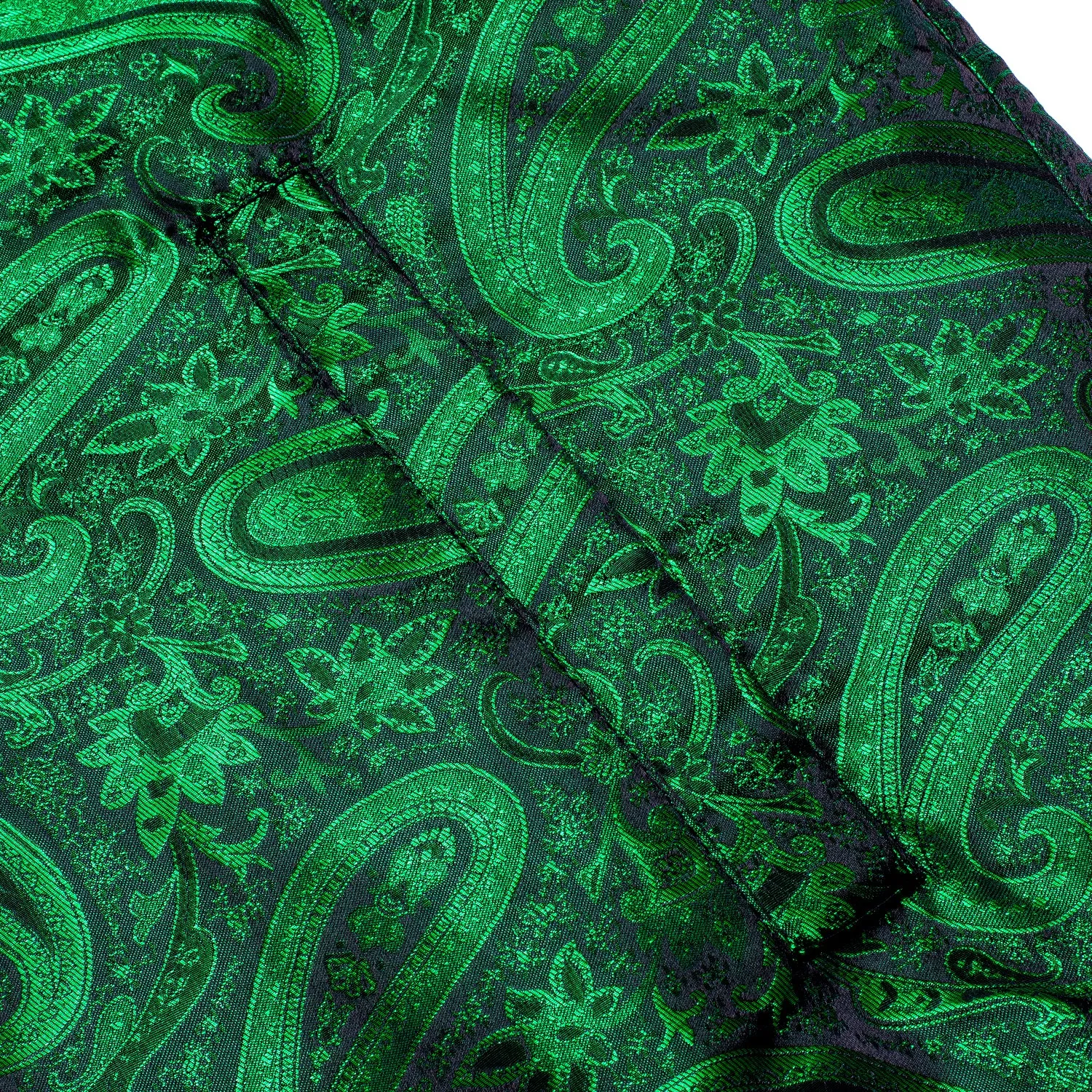 Black Green Paisley Men's Zipper Thin Jacket