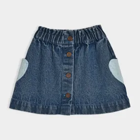 Bloom Denim Woven Blue Skirt