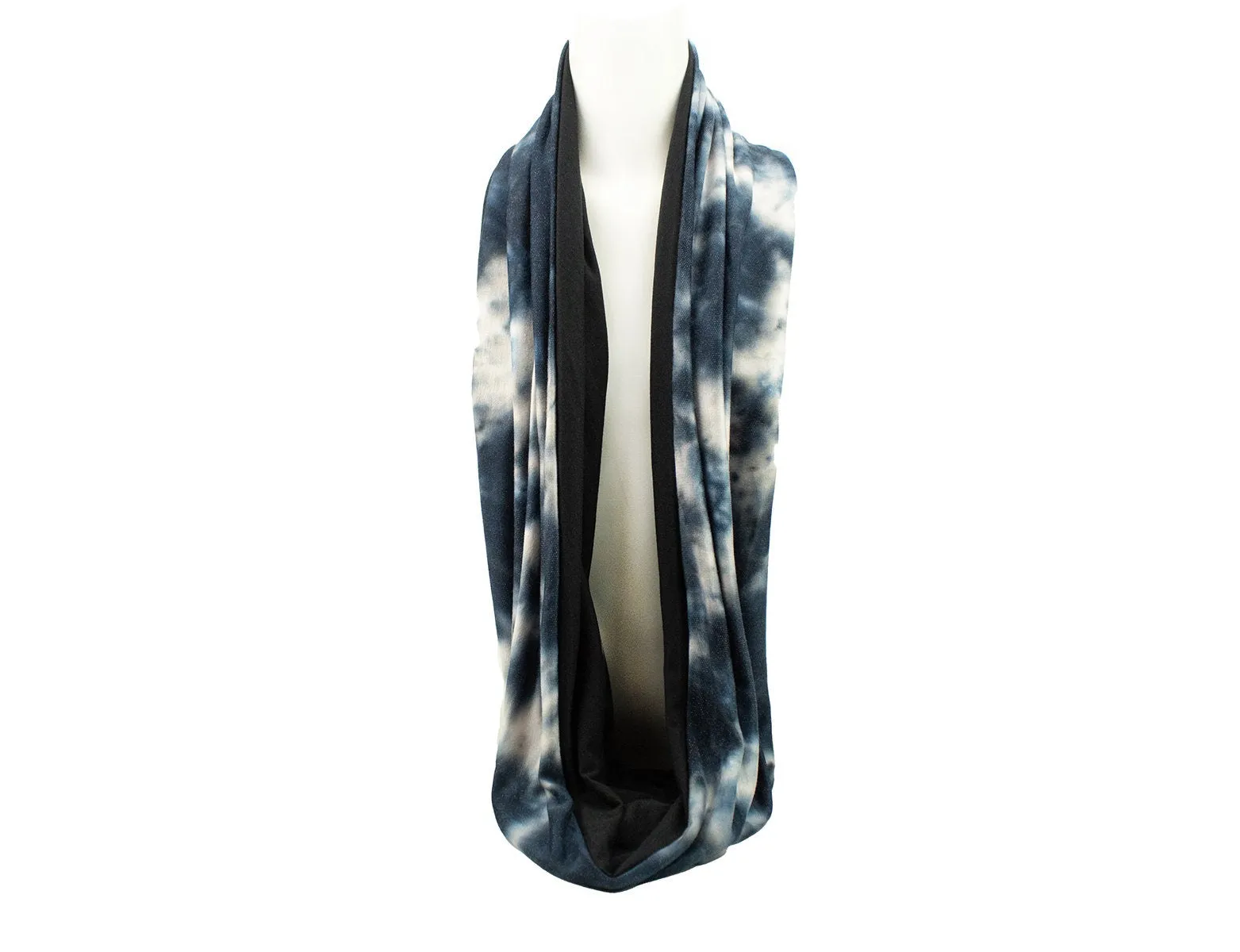 Blue Tie Dye Infinity Scarf