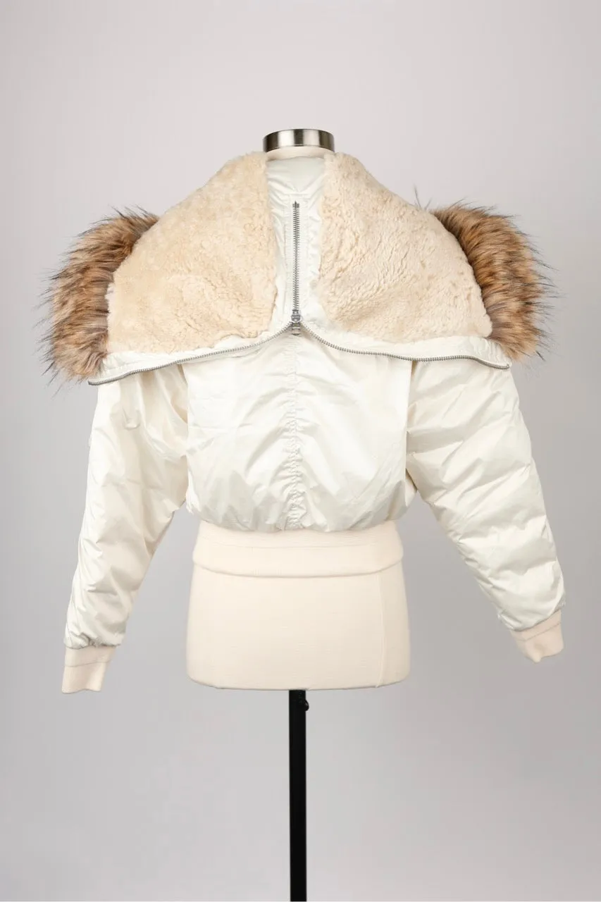 Bomber Jacket With Fur Hood