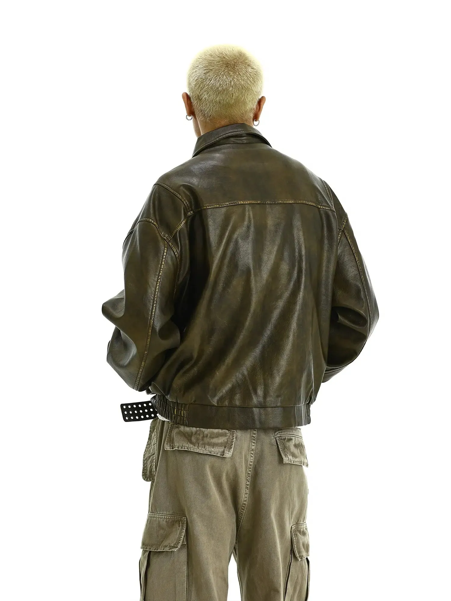 Bomber Style Leather Jacket