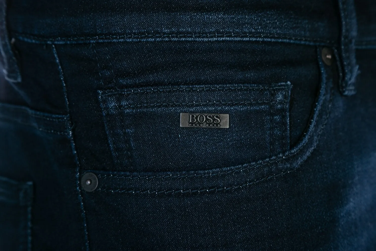 BOSS Delaware Jean in Dark Blue Denim Knit