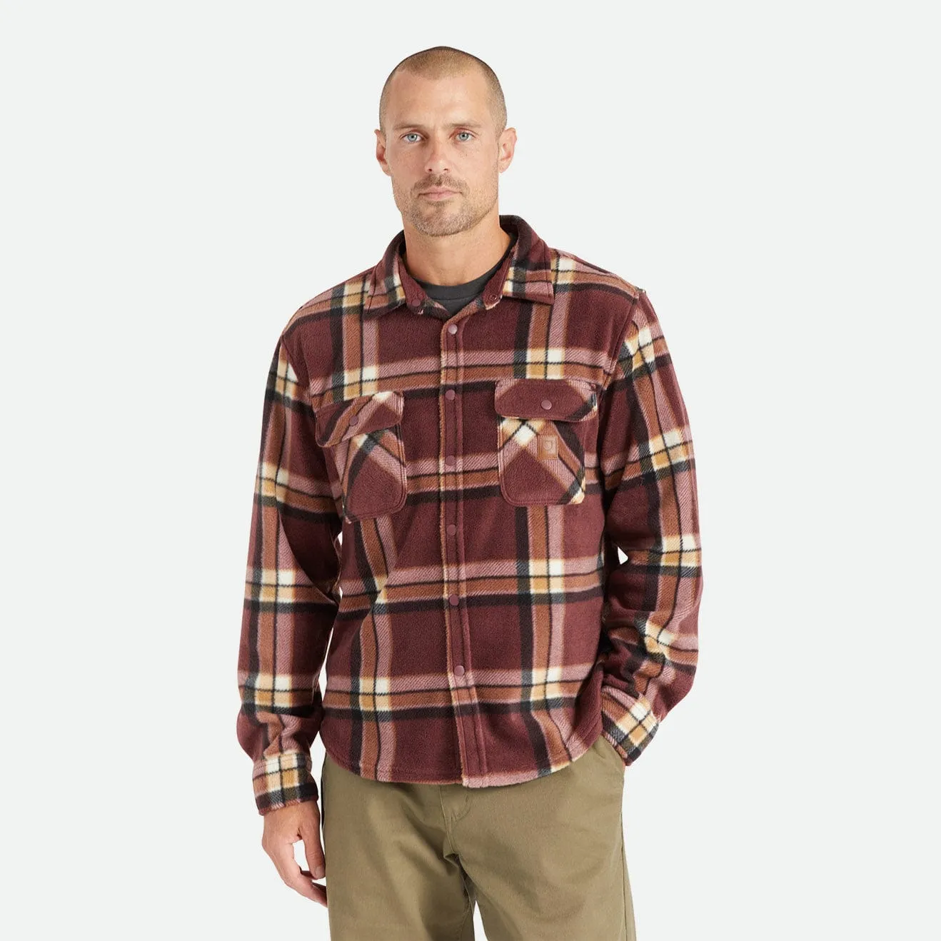 BOWERY L/S ARCTIC STRETCH FLEECE - MAHOGANY PLAID