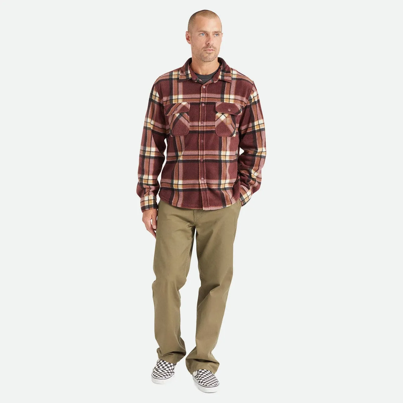 BOWERY L/S ARCTIC STRETCH FLEECE - MAHOGANY PLAID