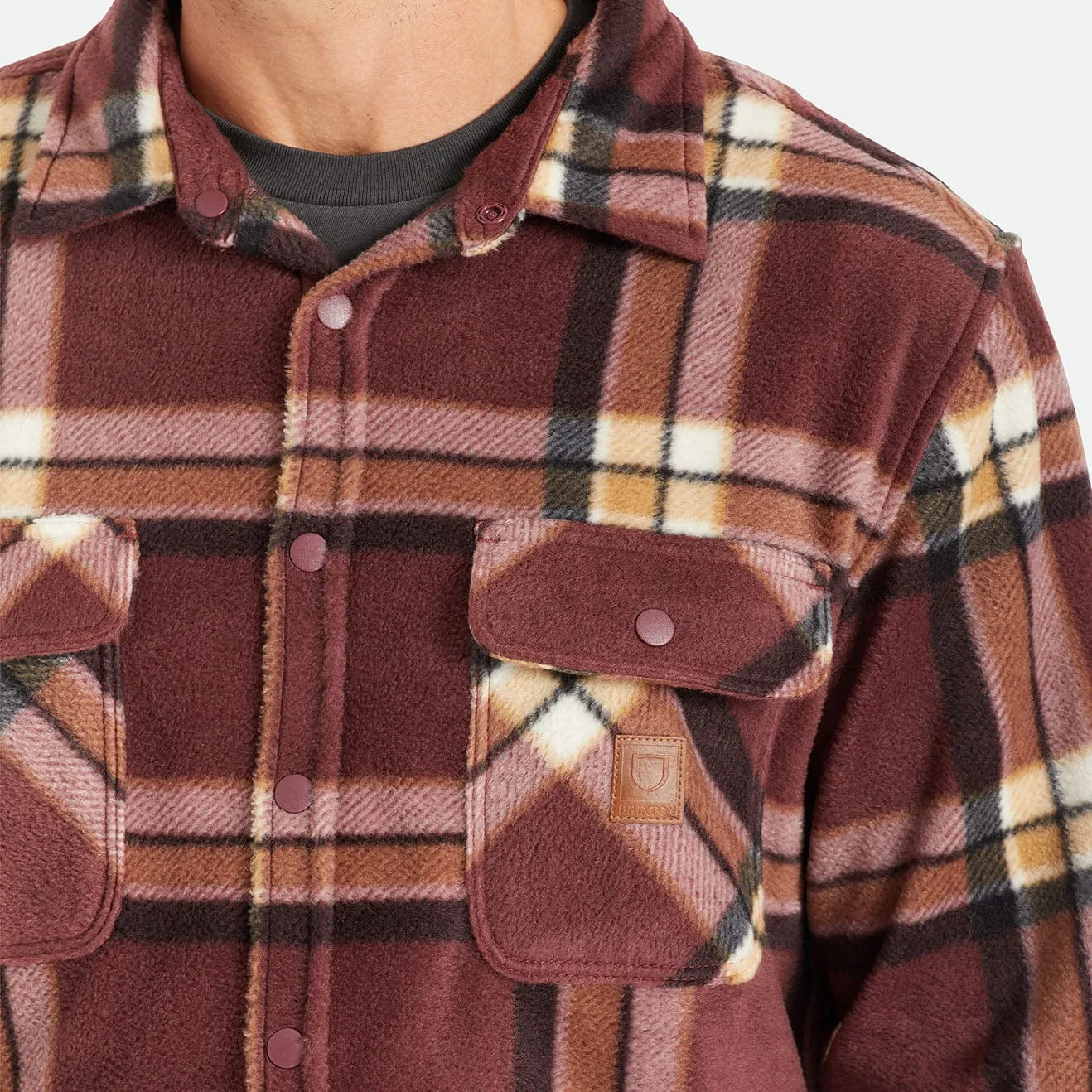 BOWERY L/S ARCTIC STRETCH FLEECE - MAHOGANY PLAID