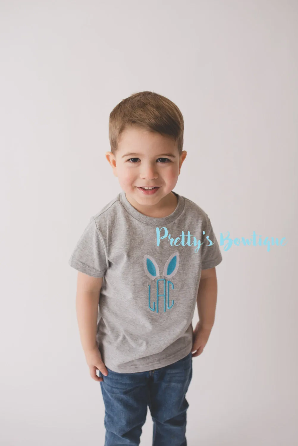 Boys Easter Shirt -- Easter Bunny shirt monogram-- Boy Easter Bunny shirt or Bodysuit -- Boys T Shirt --