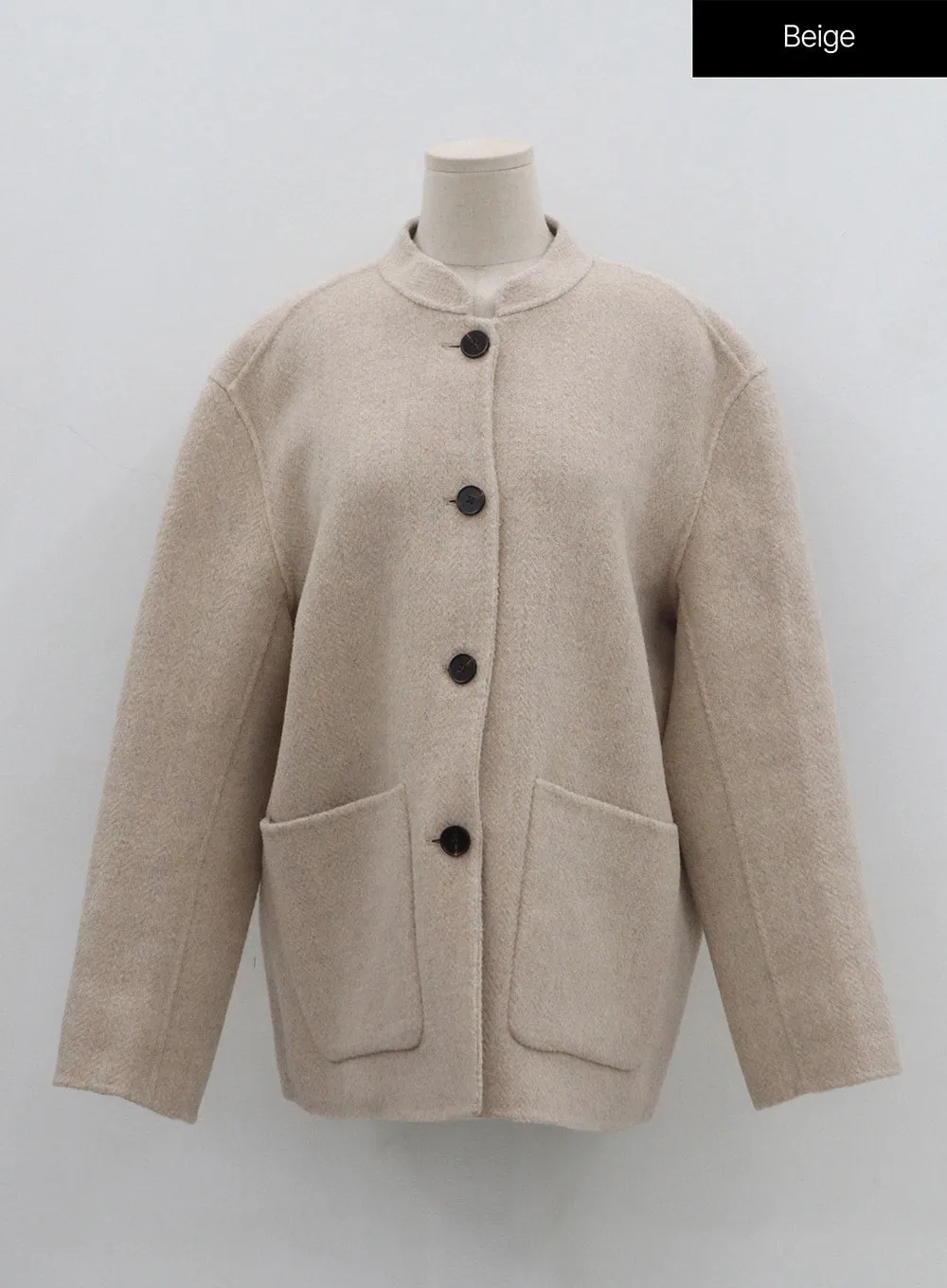 Button Round Neck Coat BN10