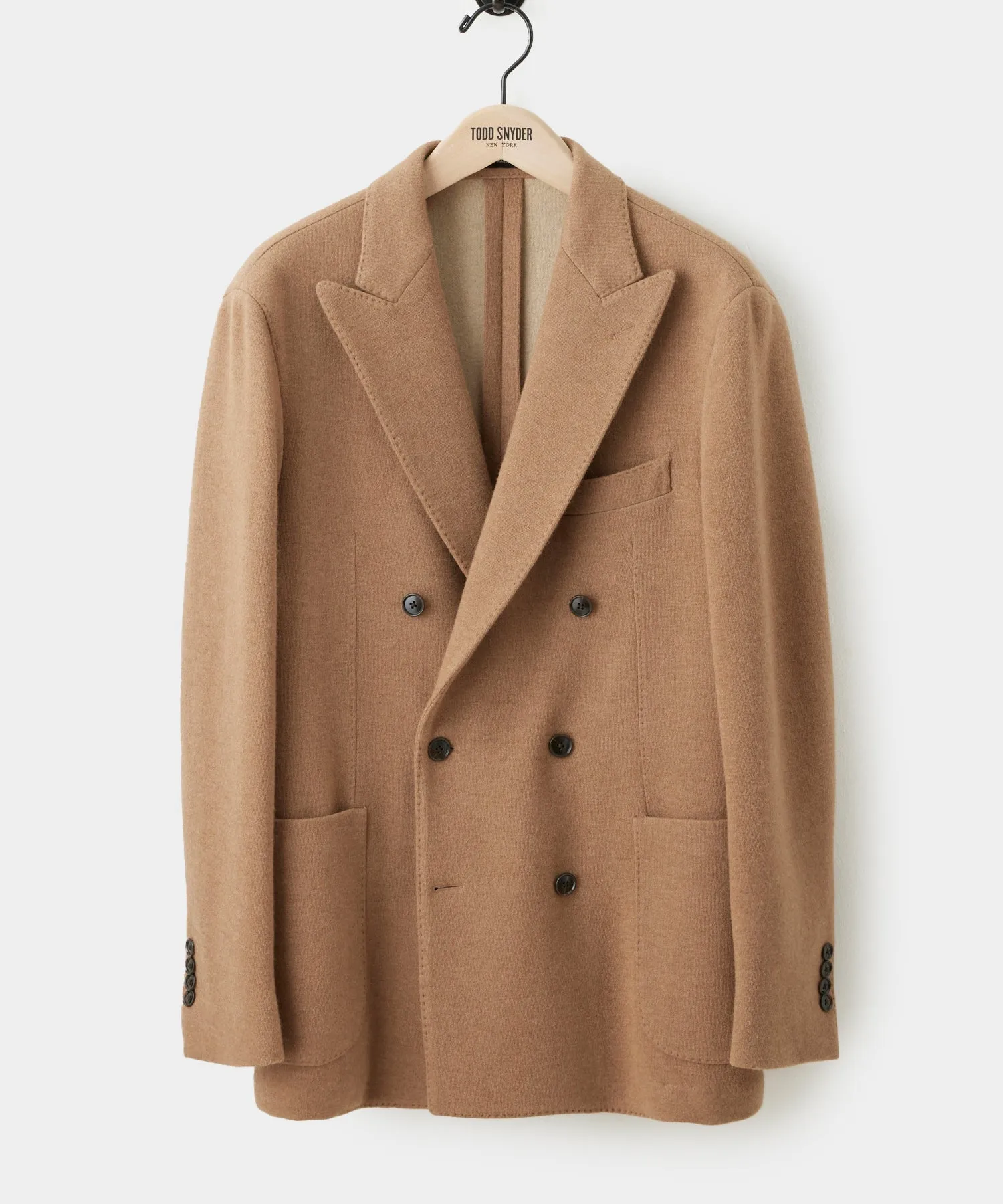 Camel Double-Breasted Sport Coat