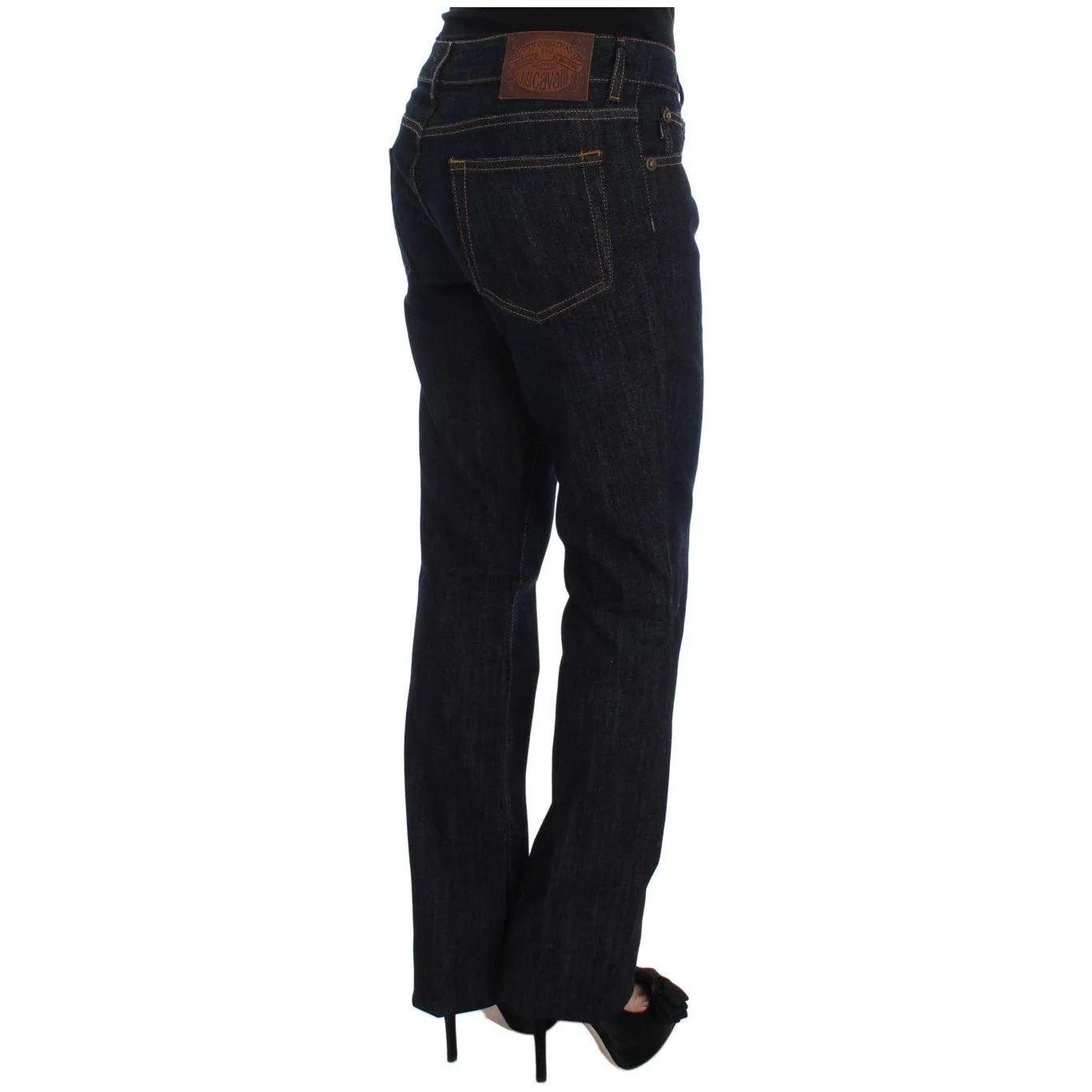 Cavalli Chic Blue Straight Fit Designer Jeans