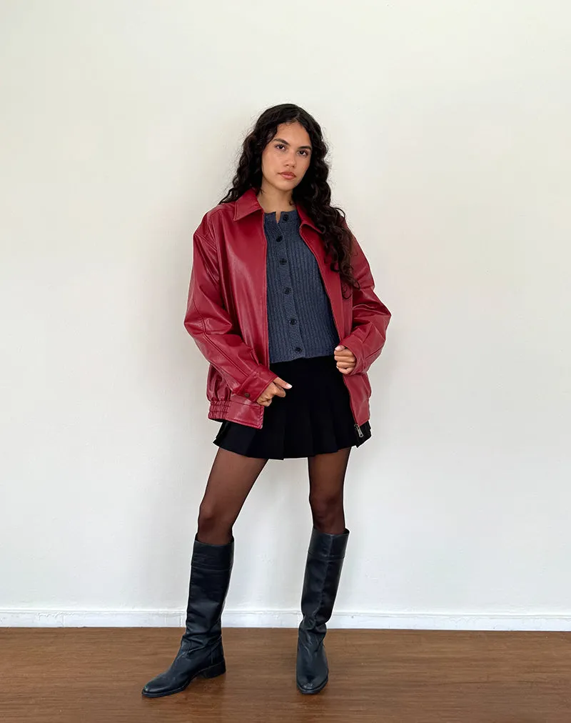 Cavita PU Jacket in Blood Red