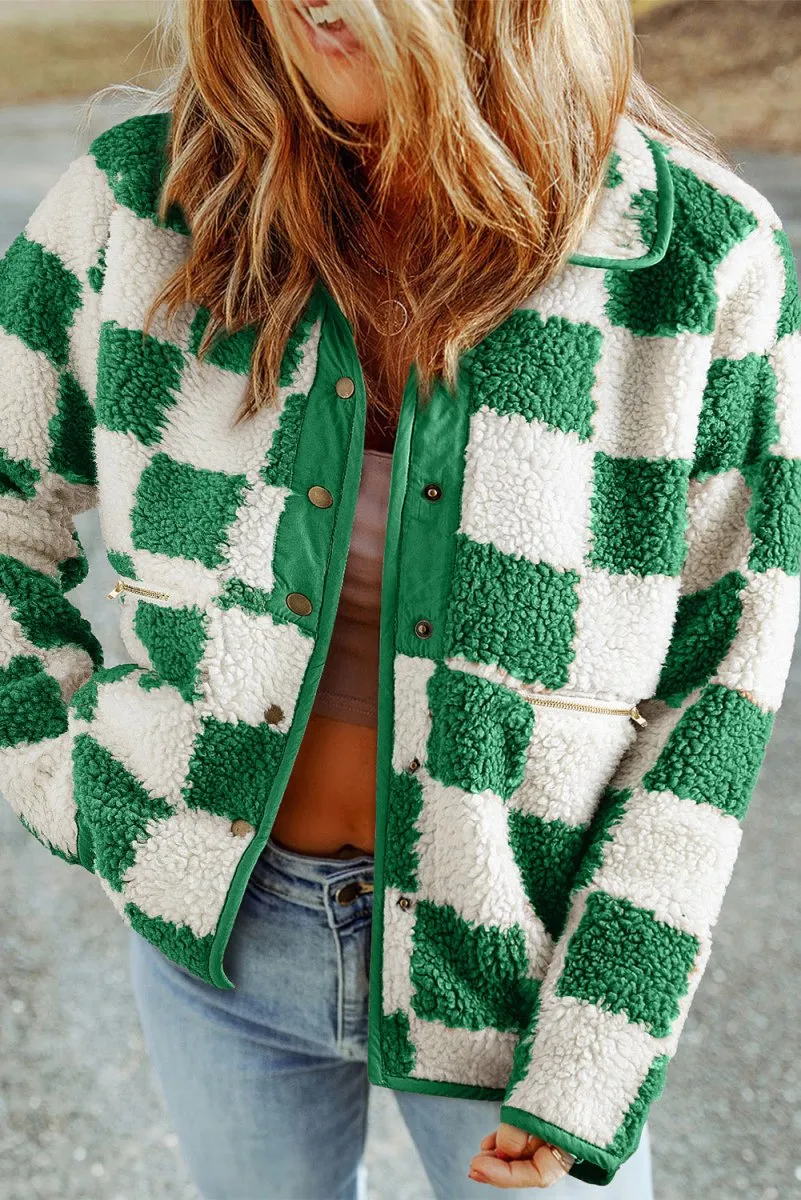 Checked Sherpa Women Jacket