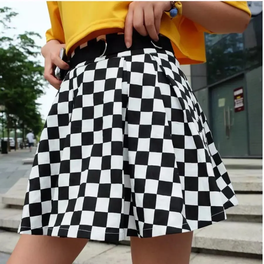 Checkered Flow Skirt 🖤