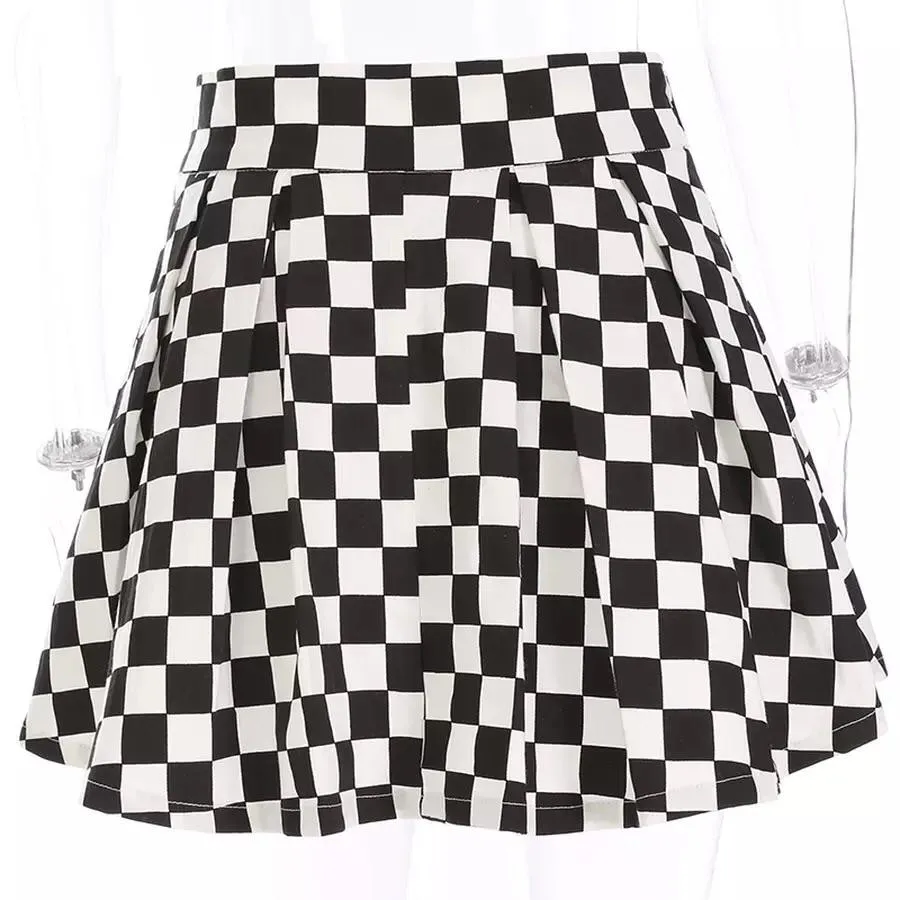 Checkered Flow Skirt 🖤