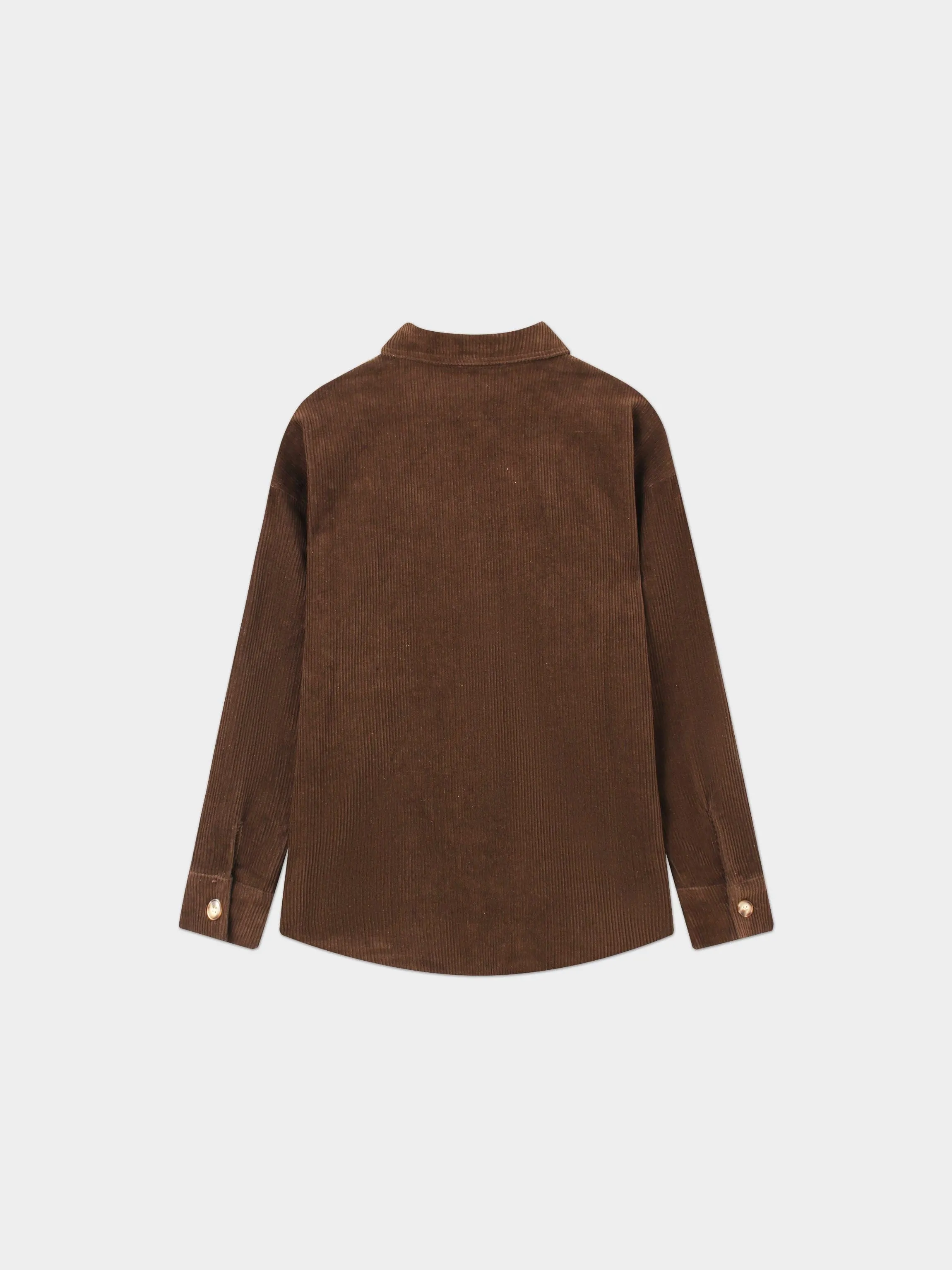 Corduroy Shacket-Brown