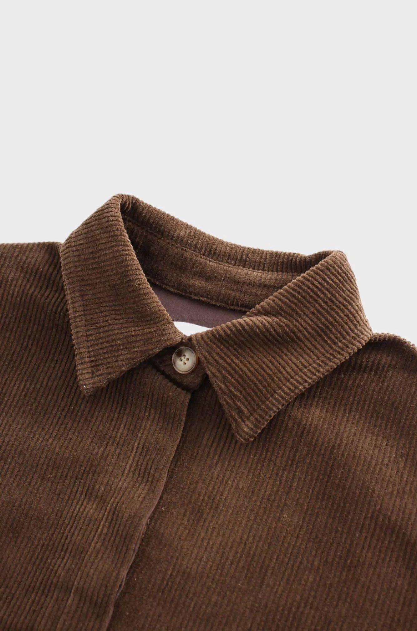 Corduroy Shacket-Brown