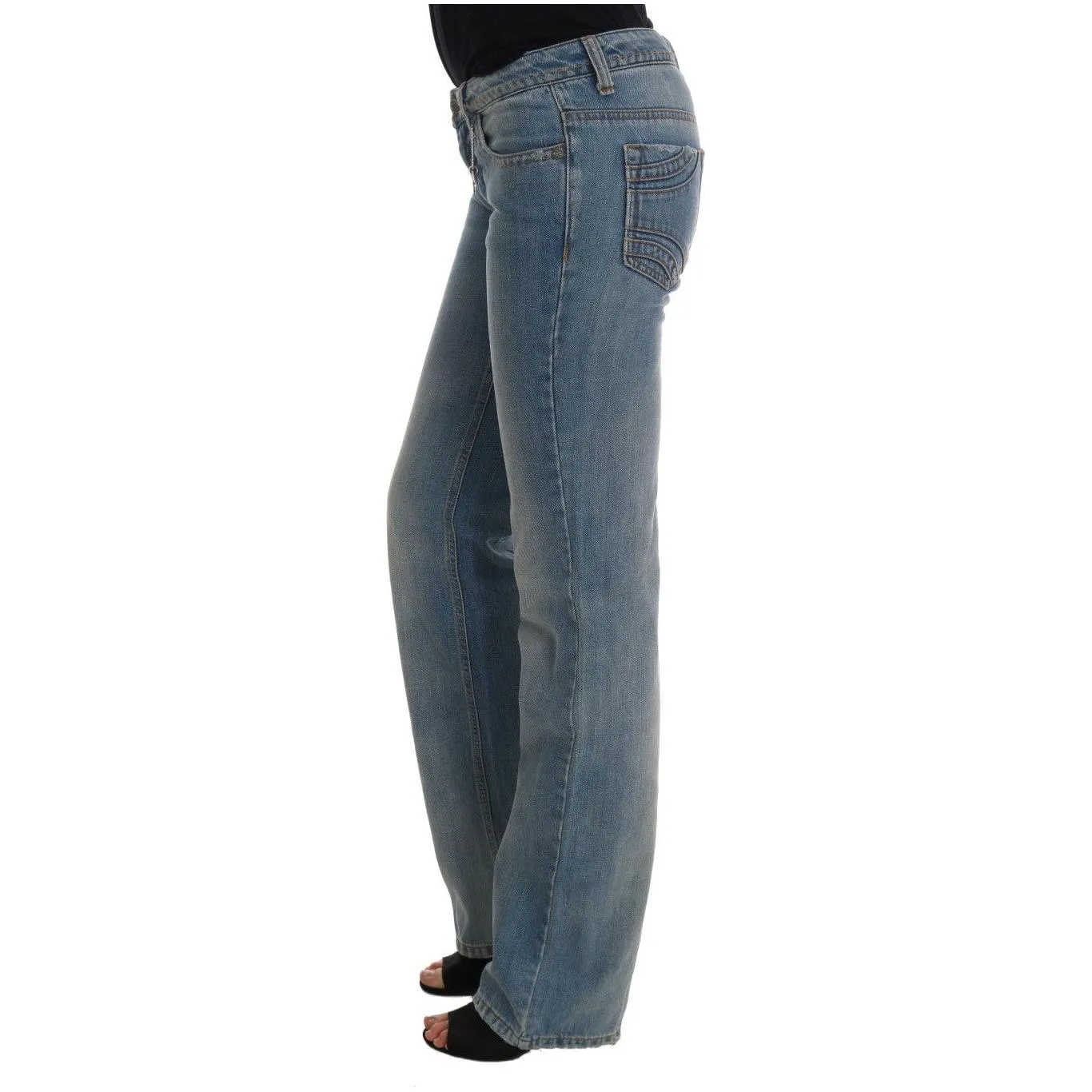 Costume National Chic Classic Fit Straight Blue Jeans