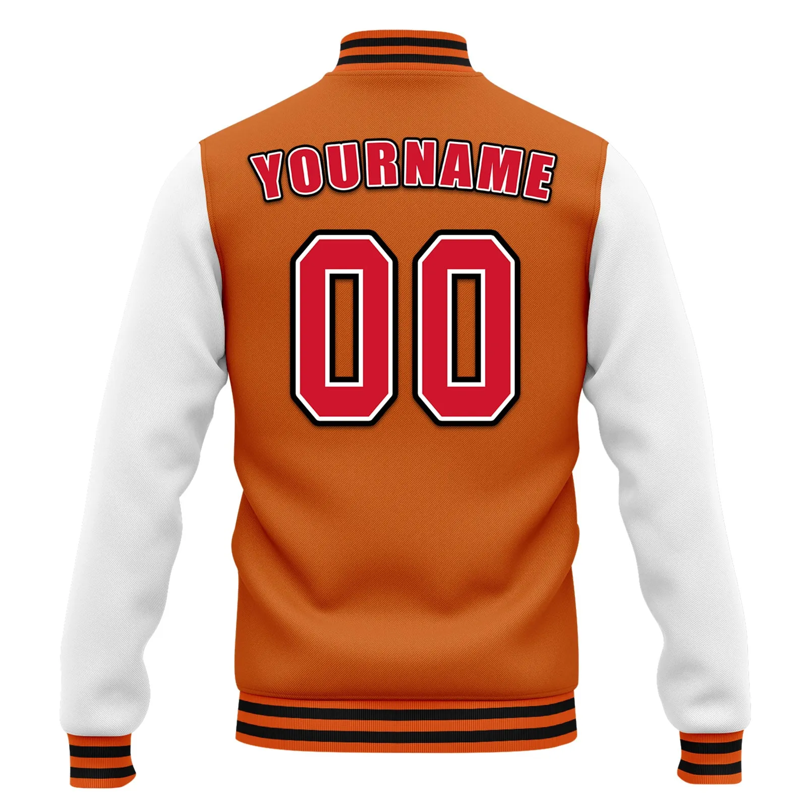 Custom Orange White Jacket Bomber Full-Snap Varsity Letterman Personalized Jacket FZ005-D020255-8