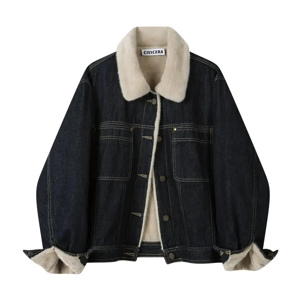 Denim Sherpa Lined Jacket