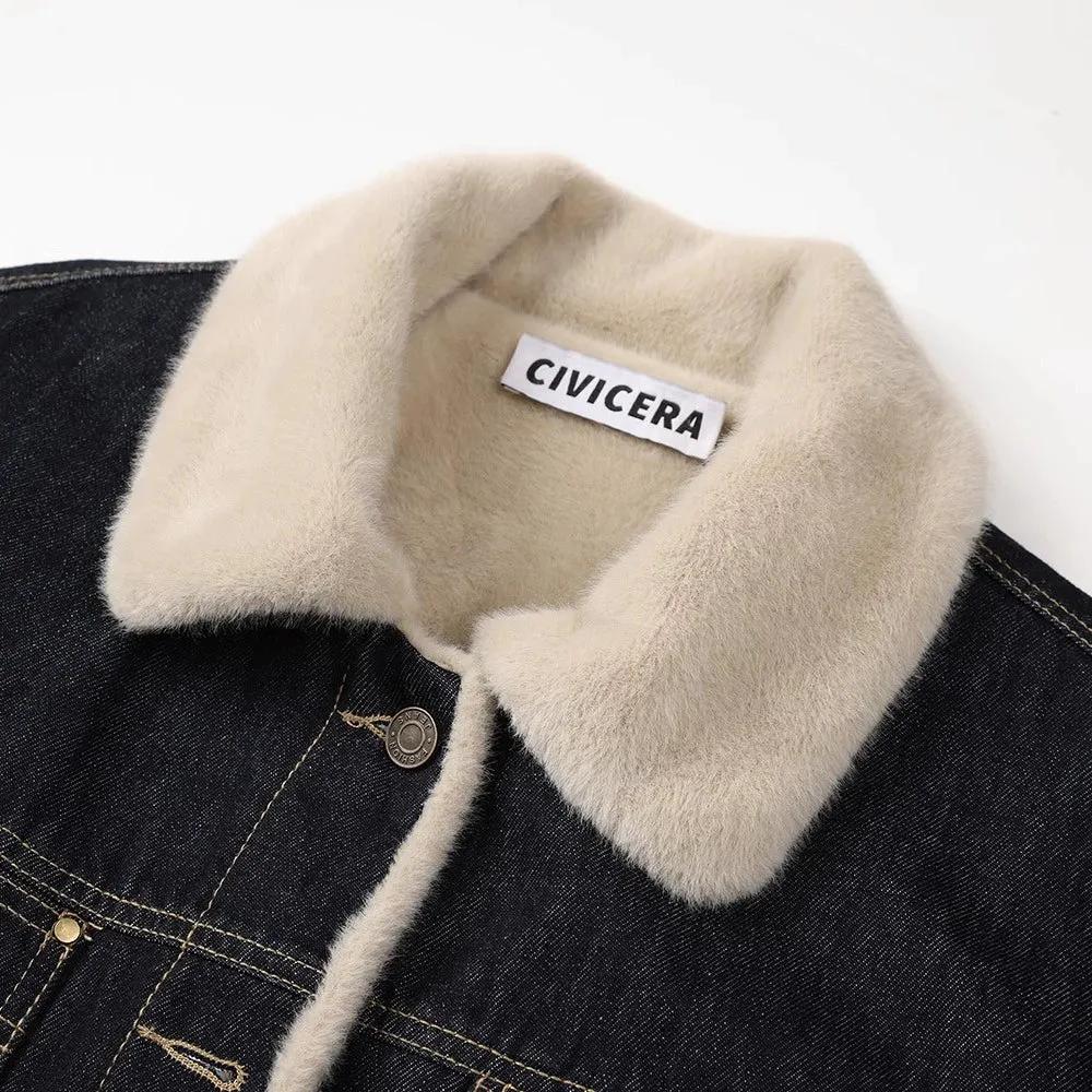 Denim Sherpa Lined Jacket