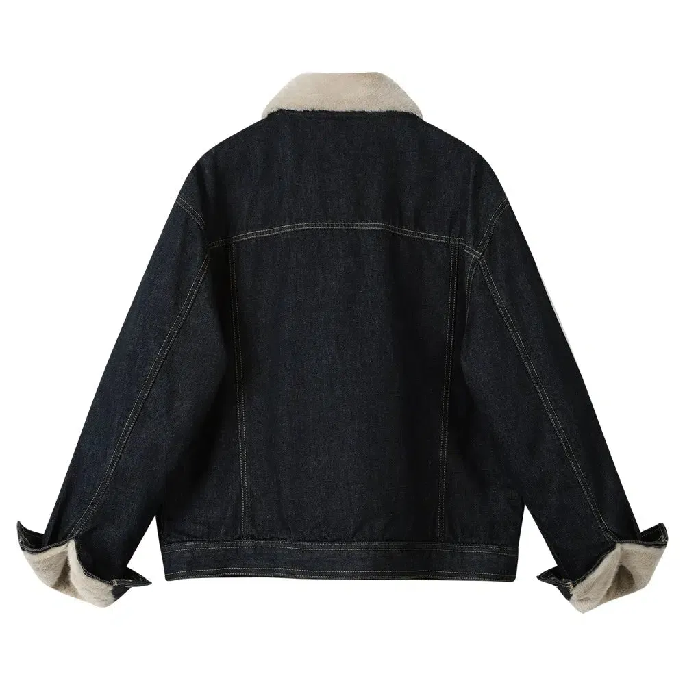 Denim Sherpa Lined Jacket