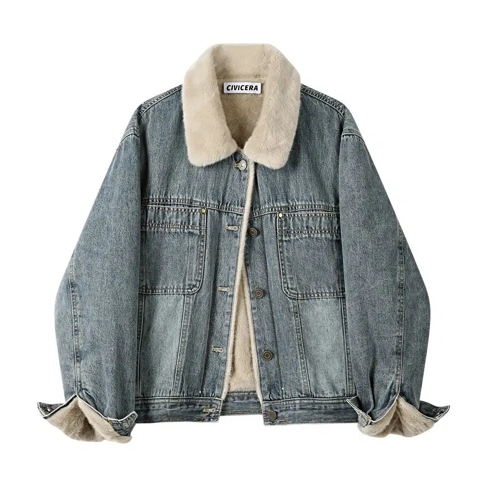 Denim Sherpa Lined Jacket