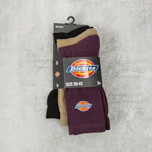 Dickies Valley Grove Socks 3 Pack - Plum Perfect