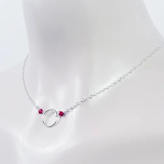 Discreet Day Collar Circle of O Necklace with Crystals. BDSM Submissive.