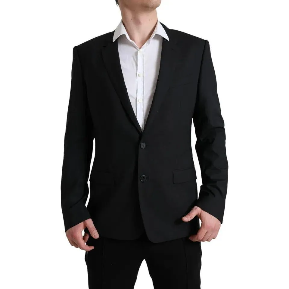 Dolce & Gabbana Black Wool MARTINI Stretch Jacket Blazer