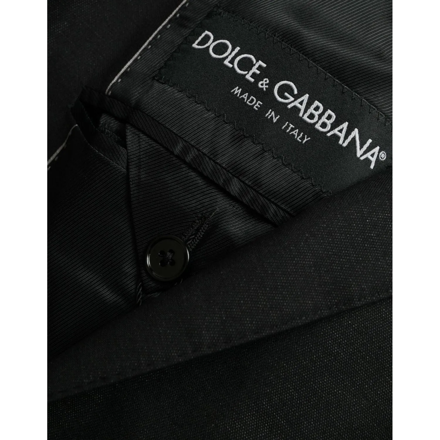 Dolce & Gabbana Black Wool Notch SingleBreasted Coat Blazer