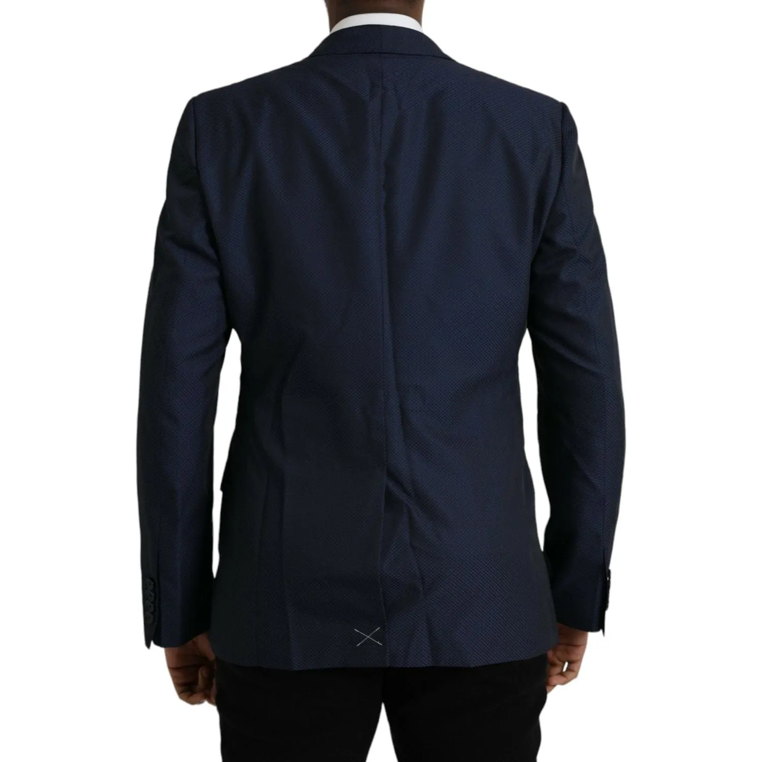 Dolce & Gabbana Blue MARTINI Shawl Single Breasted Blazer