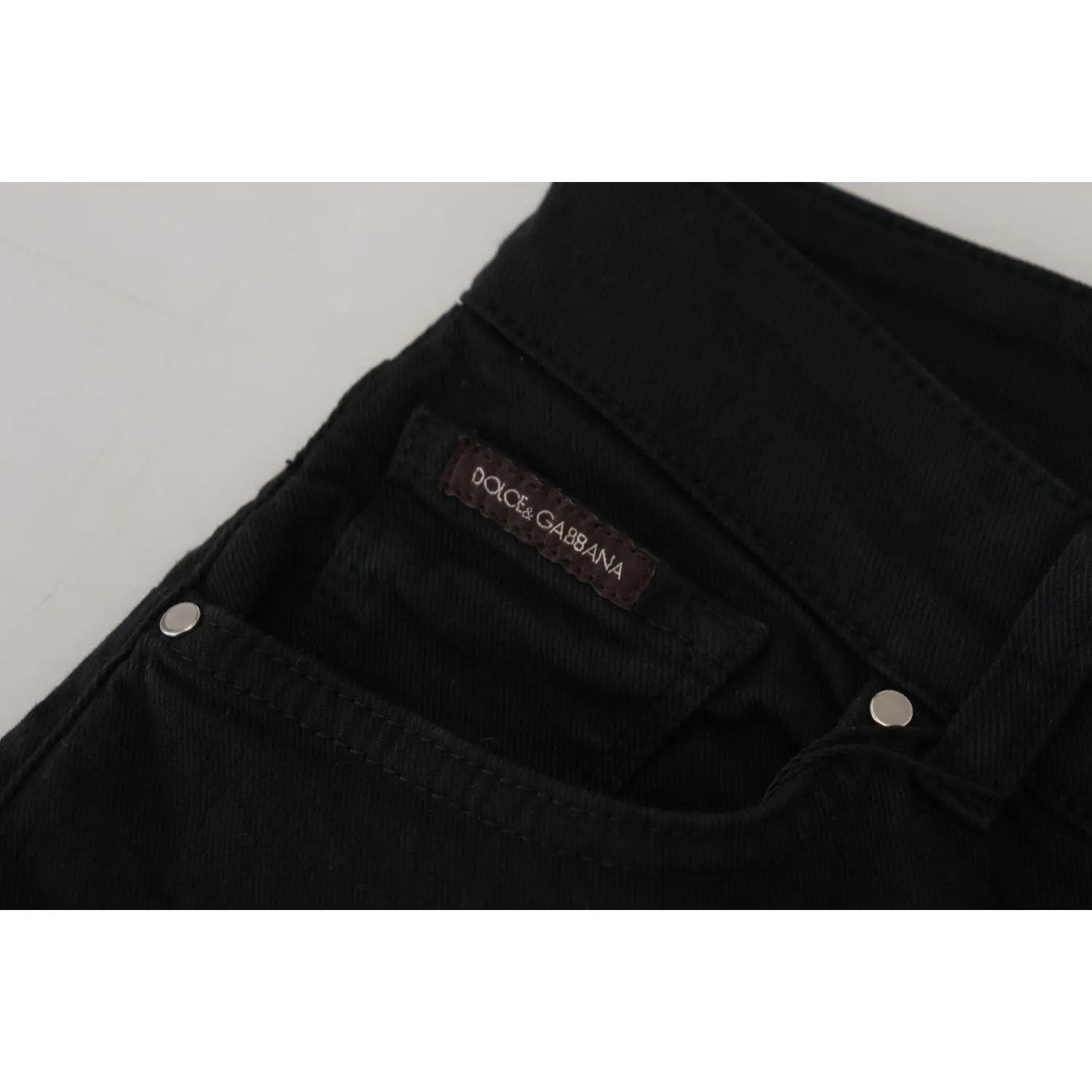 Dolce & Gabbana Chic Black Denim Pants – Timeless Elegance