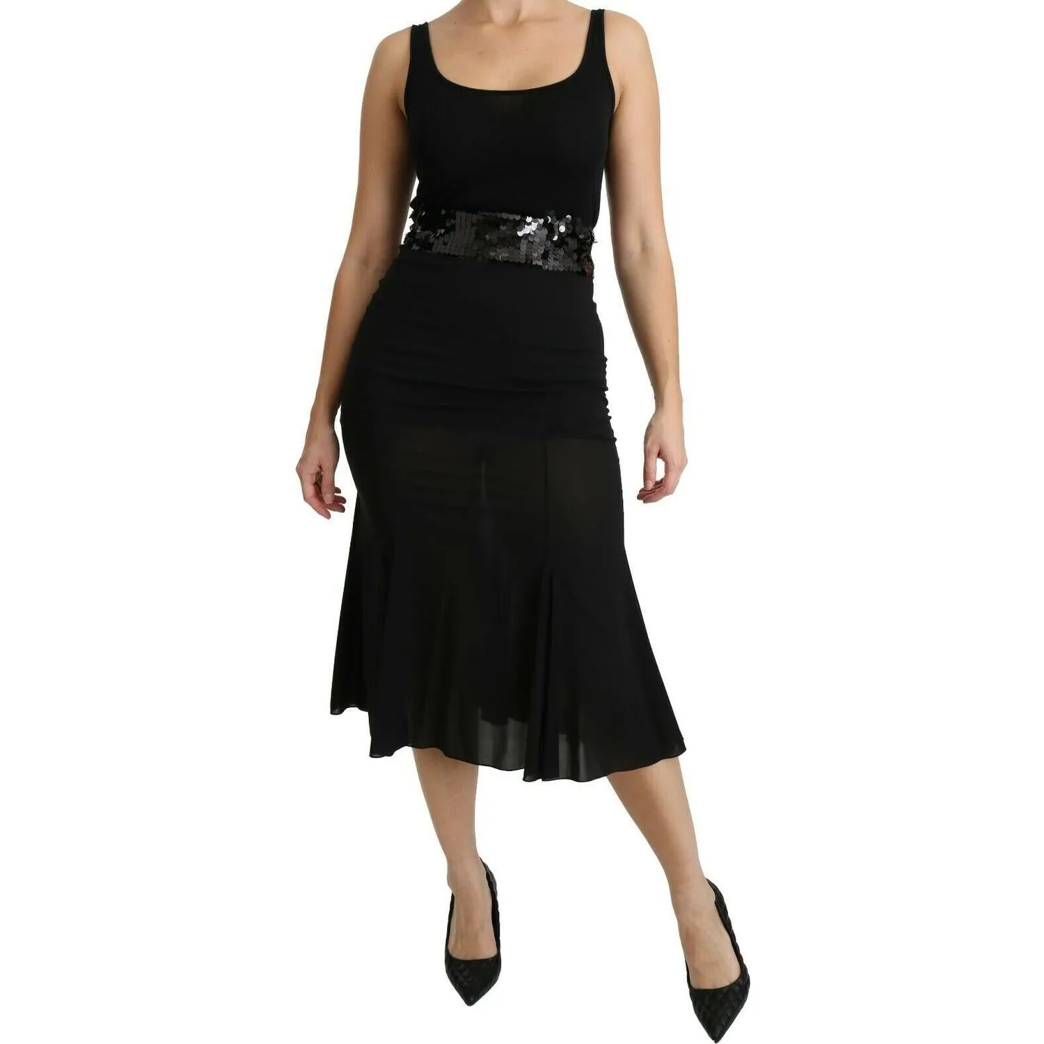 Dolce & Gabbana Chic High Waist Black Silk Blend Skirt