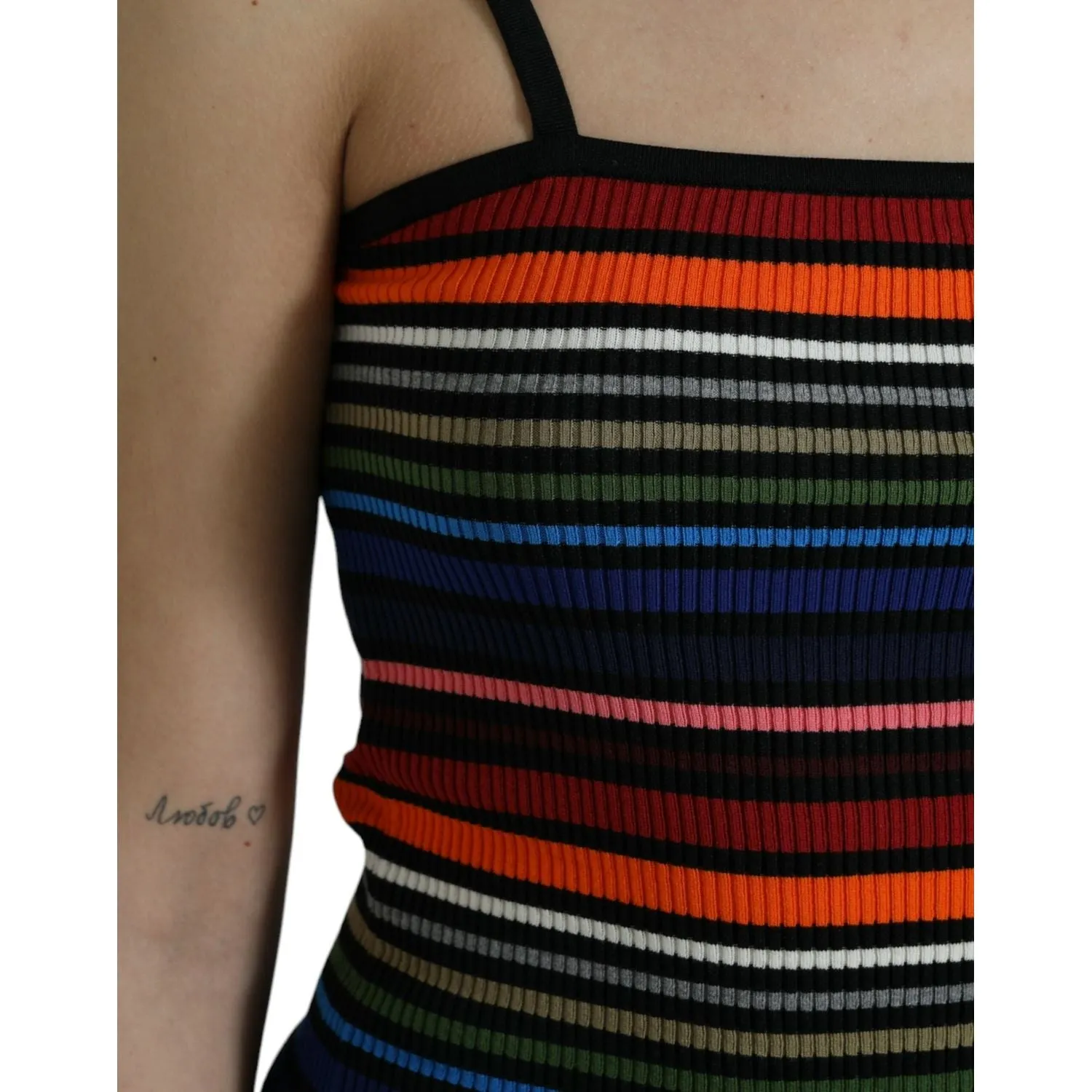 Dolce & Gabbana Chic Striped Spaghetti Strap Tank Top