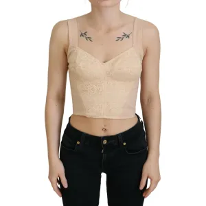 Dolce & Gabbana Elegant Beige Bustier Corset Top