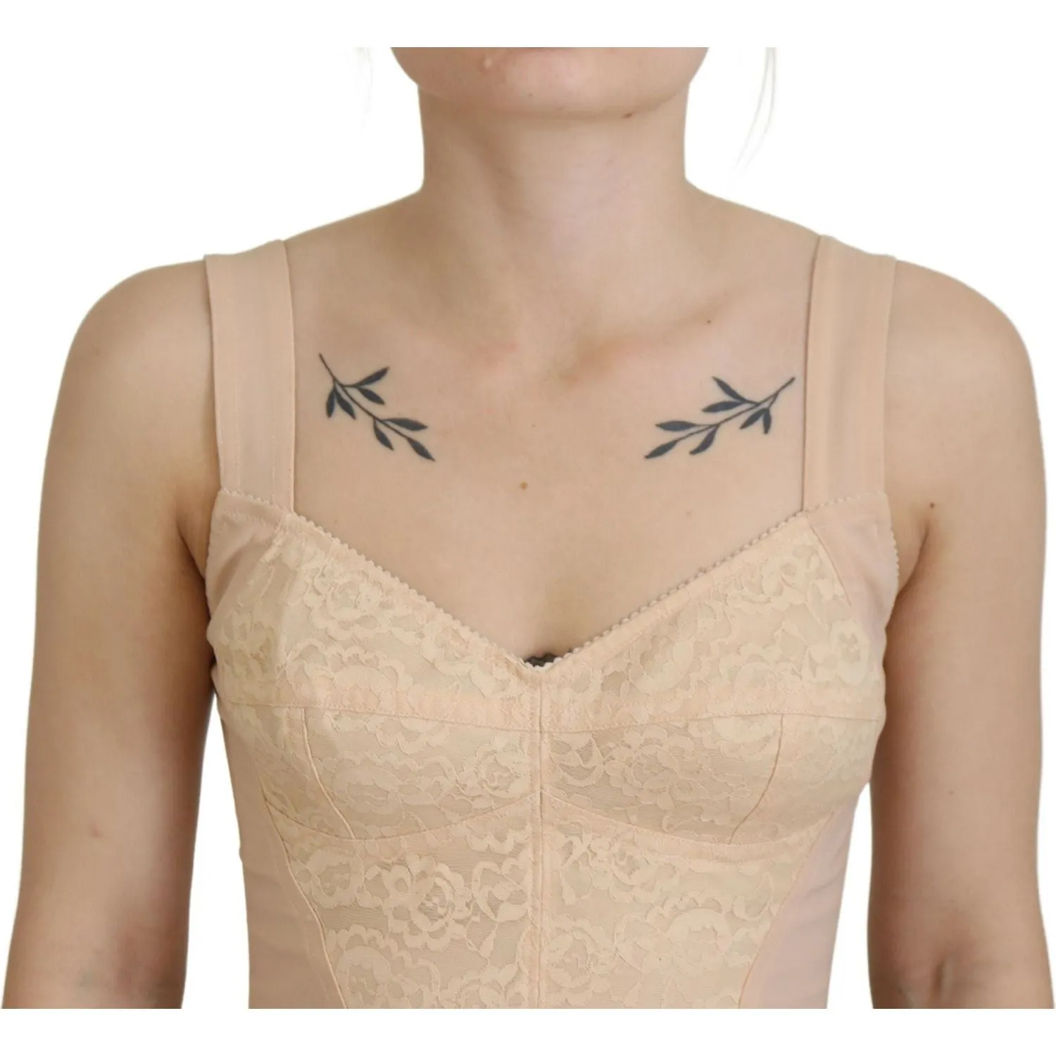 Dolce & Gabbana Elegant Beige Bustier Corset Top