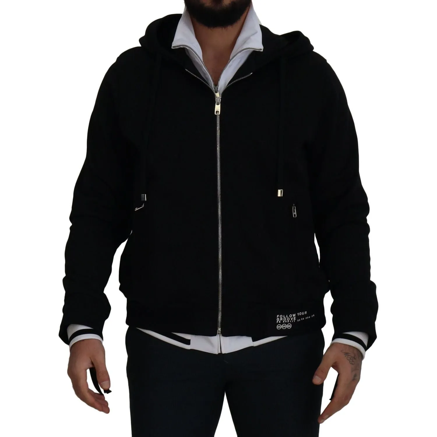 Dolce & Gabbana Elegant Black Bomber Jacket with Hood